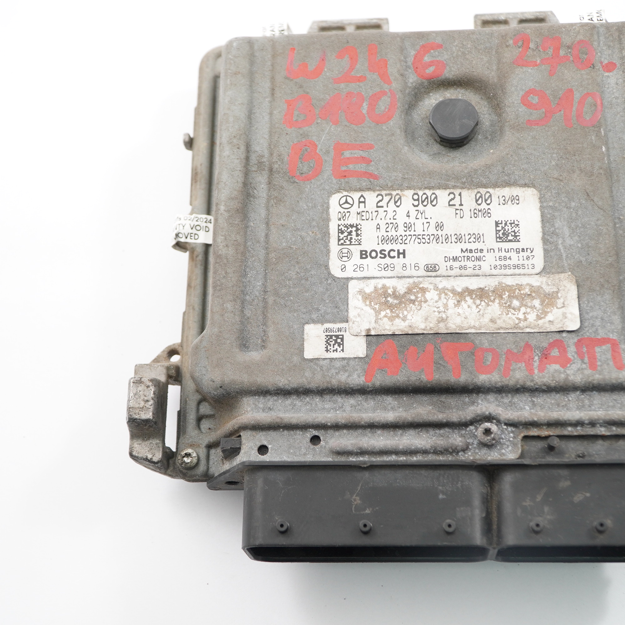 Mercedes W176 W246 A180 B180 BlauEFFICIENCY 270.910 122PS Motor ECU A2709002100