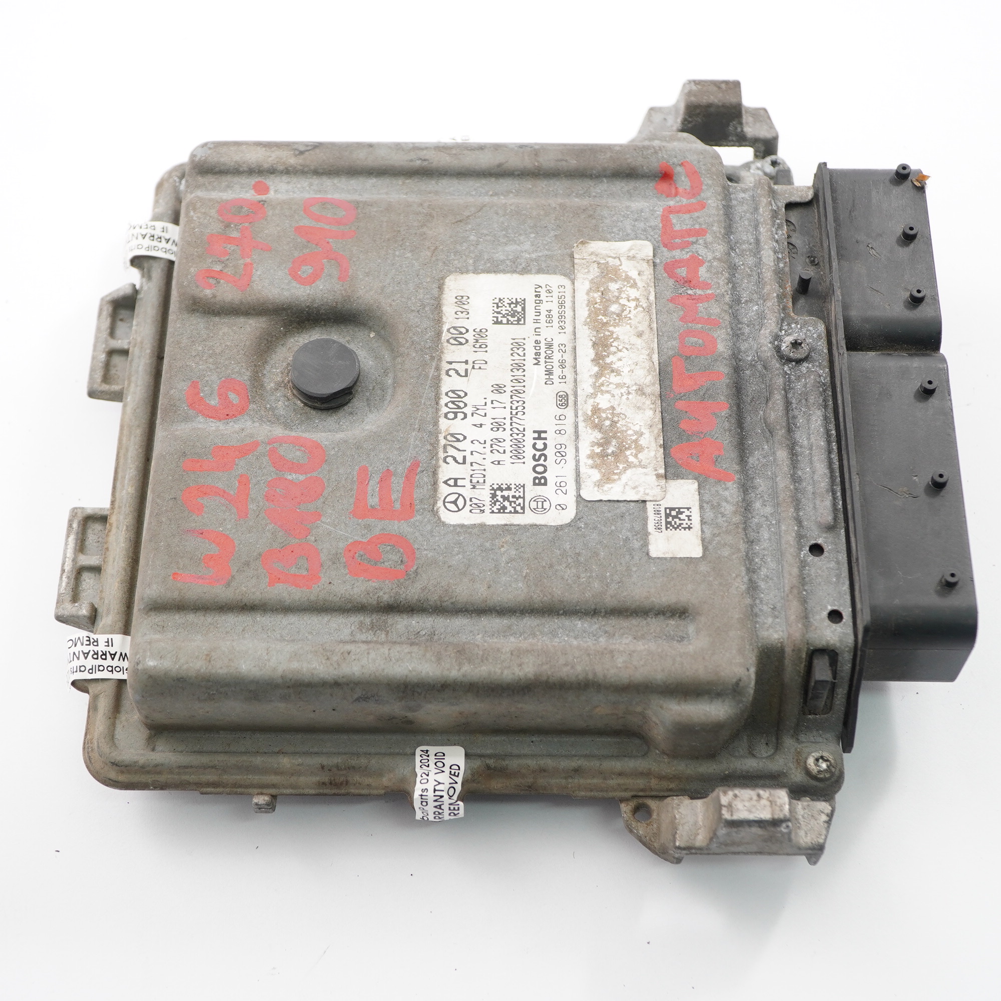 Mercedes W176 W246 A180 B180 BlauEFFICIENCY 270.910 122PS Motor ECU A2709002100