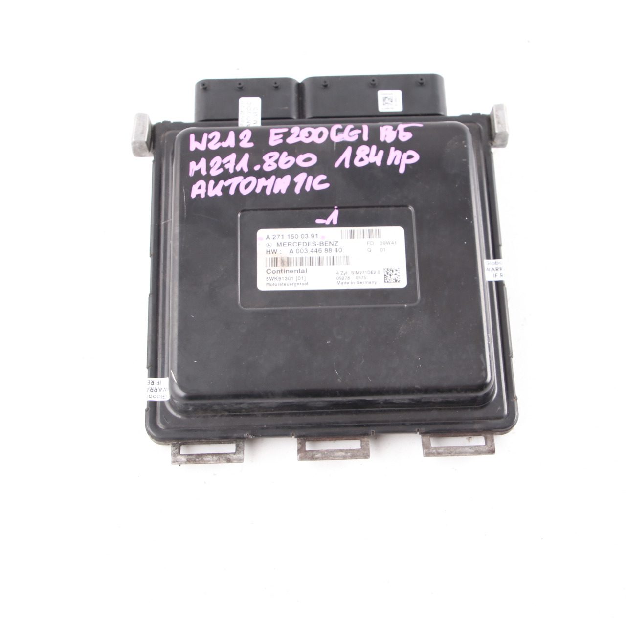 Mercedes W212 E200 BlueEFFICIENCY M271.860 184HP Motor ECU A2711500391