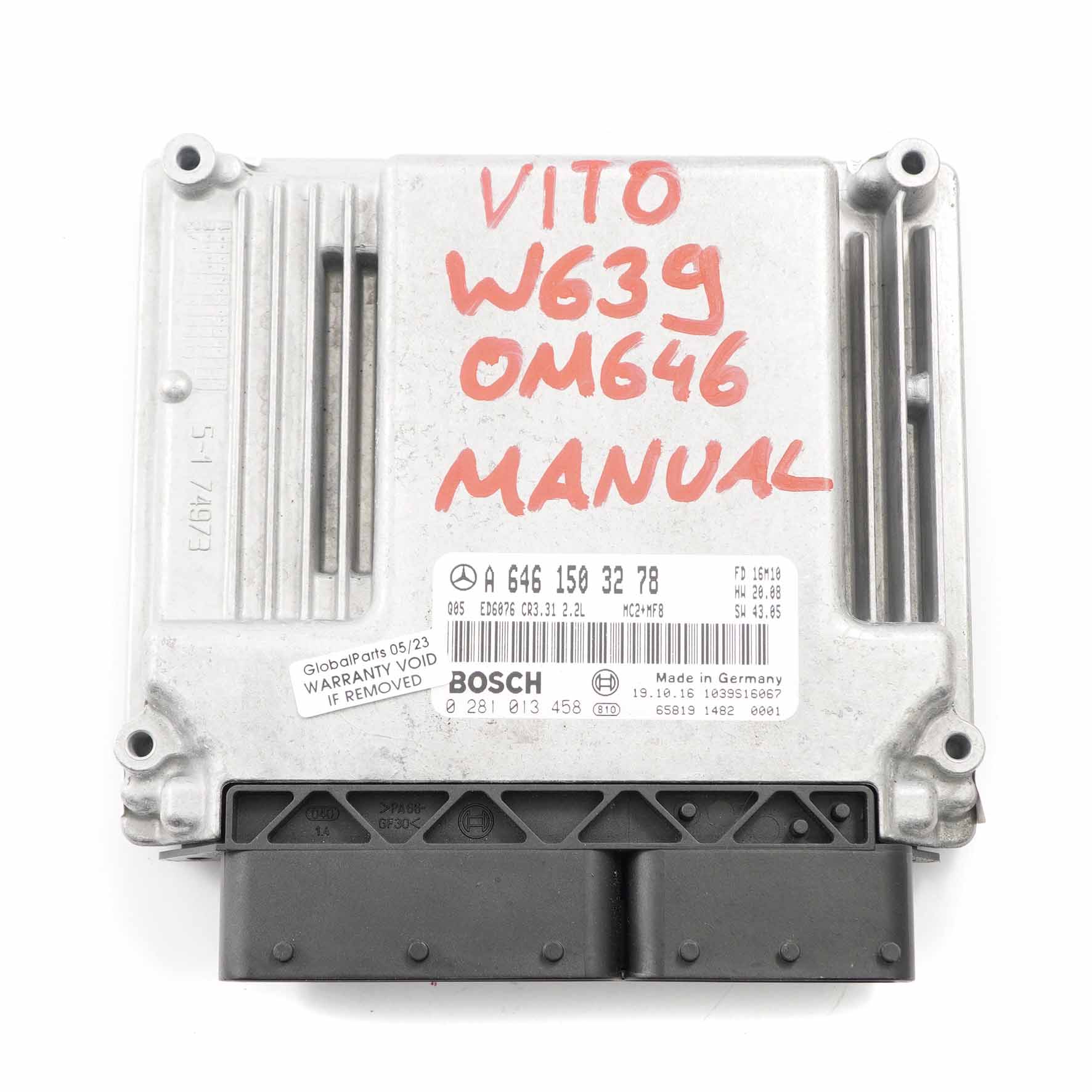 Mercedes Vito W639 OM646.982 109HP Motor Modul ECU Einheit A6461503278 Handbuch