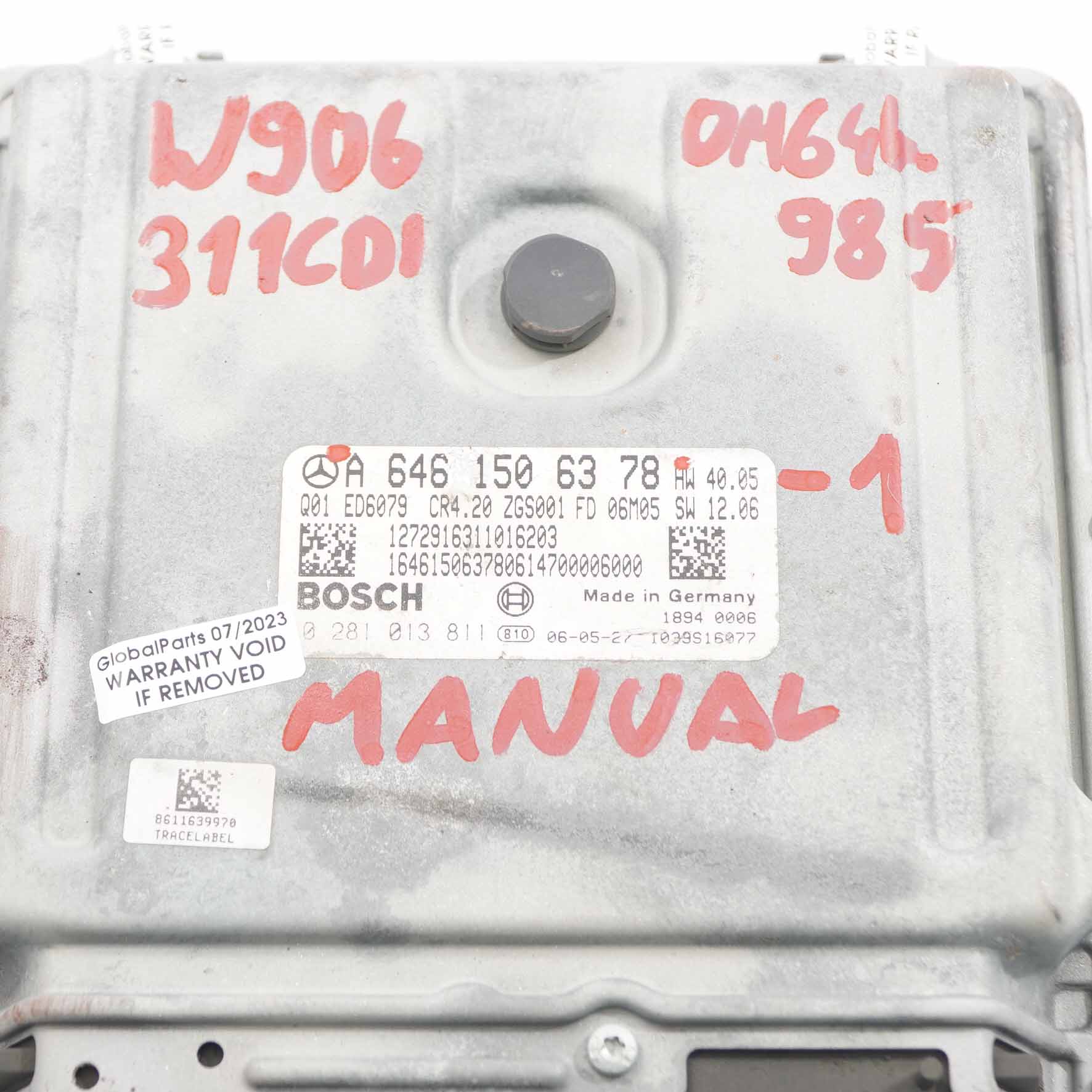 Mercedes W906 311CDI OM646.985 109HP Motoreinheit Modul ECU A6461506378 Handbuch