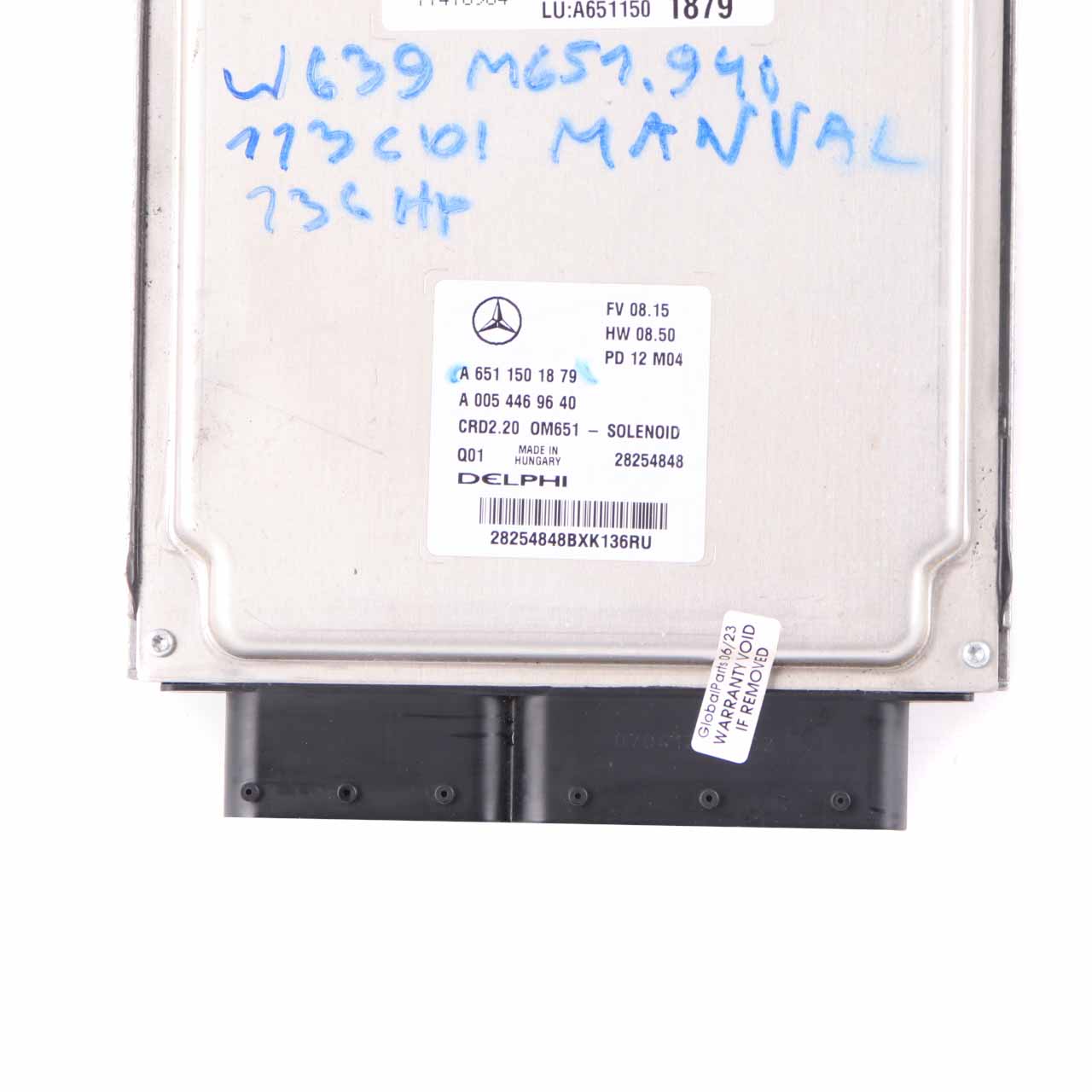 Mercedes W639 OM651.940 113 CDI 136HP Motoreinheit Modul ECU A6511501879 Manual