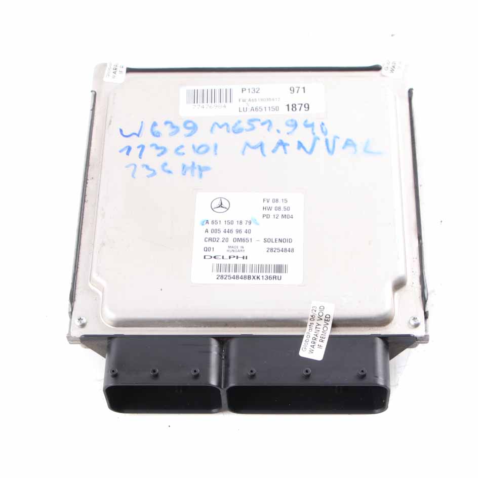 Mercedes W639 OM651.940 113 CDI 136HP Motoreinheit Modul ECU A6511501879 Manual