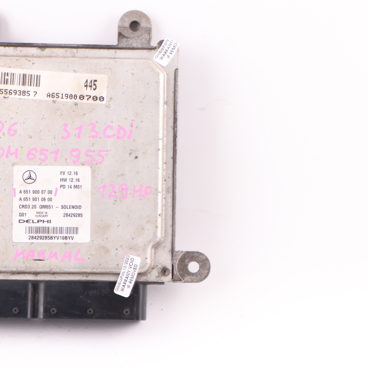 Mercedes W906 313 CDI OM651.955 129HP Dieselmotor ECU A6519000700 Handbuch