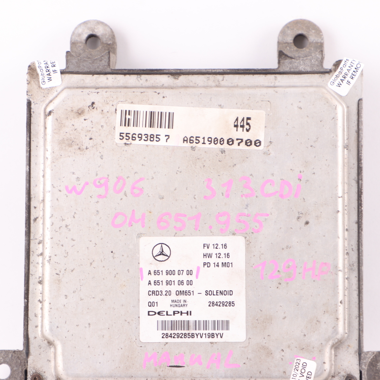 Mercedes W906 313 CDI OM651.955 129HP Dieselmotor ECU A6519000700 Handbuch