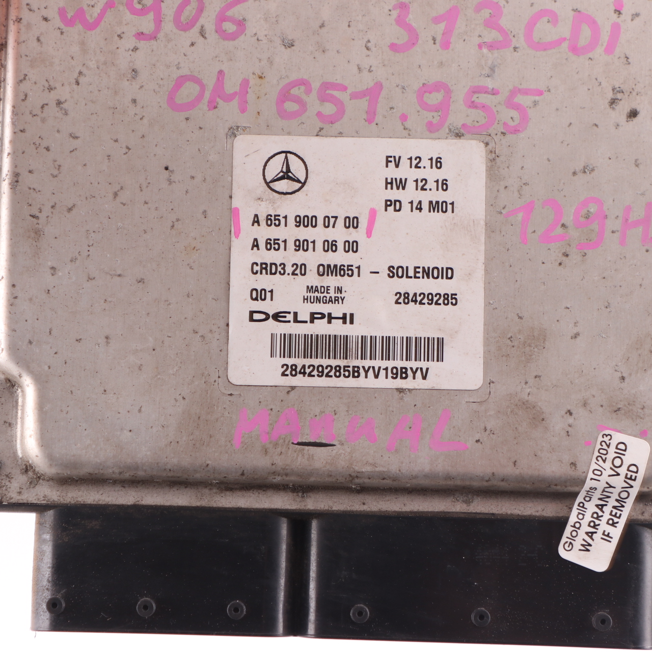 Mercedes W906 313 CDI OM651.955 129HP Dieselmotor ECU A6519000700 Handbuch