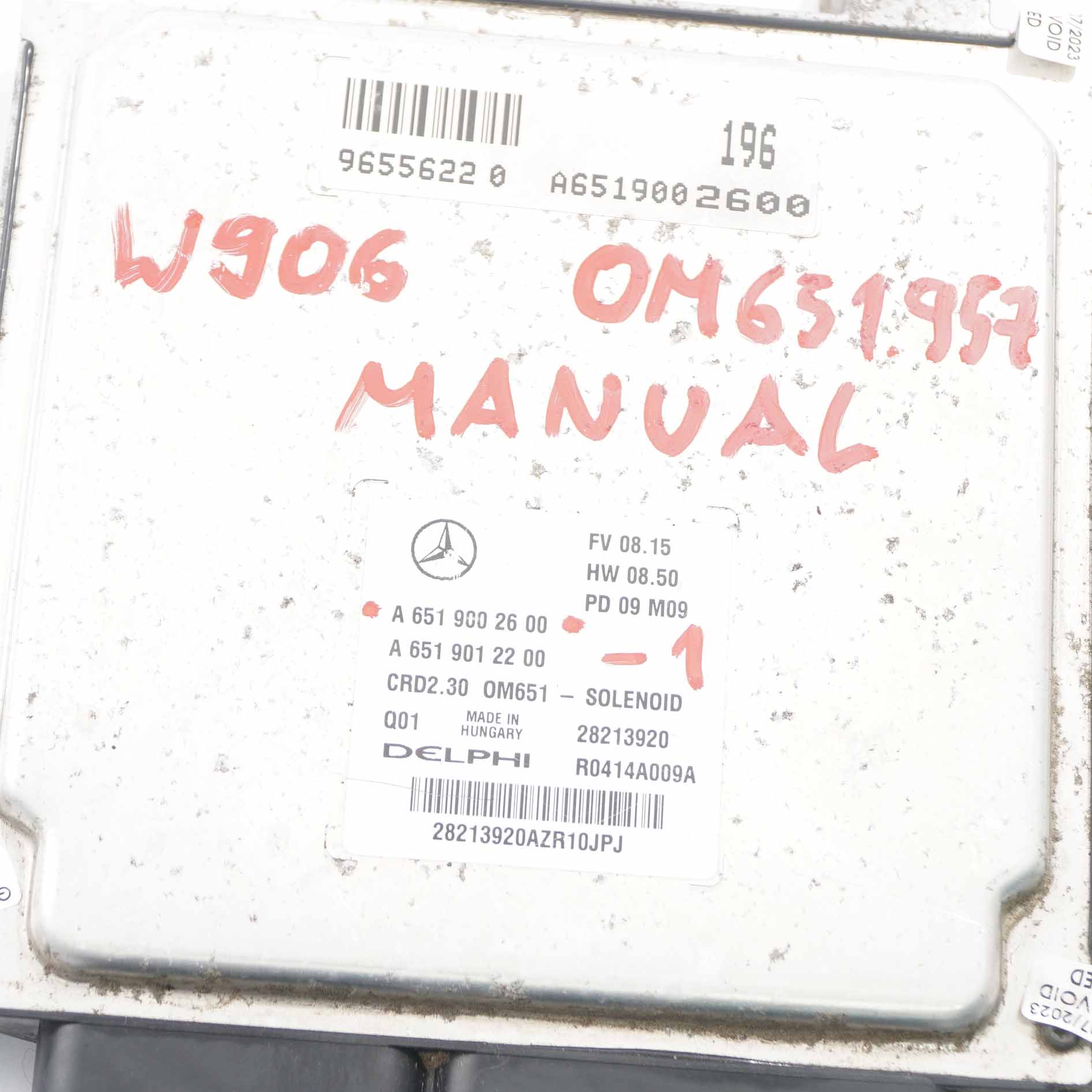 Mercedes W906 OM651.957 motor ECU Kit Einheit A6519002600 Schlüssel Schloss