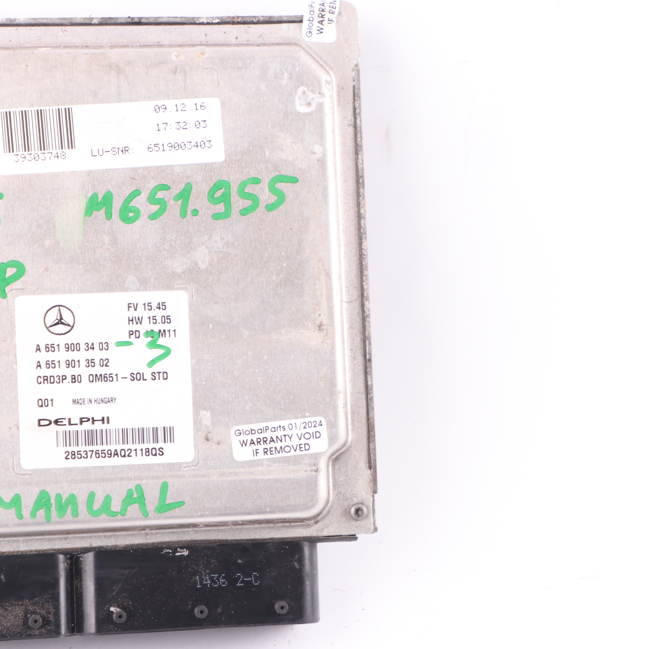 Mercedes Sprinter W906 OM651.955 163HP Motoreinheit Modul ECU A6519003403 Manual