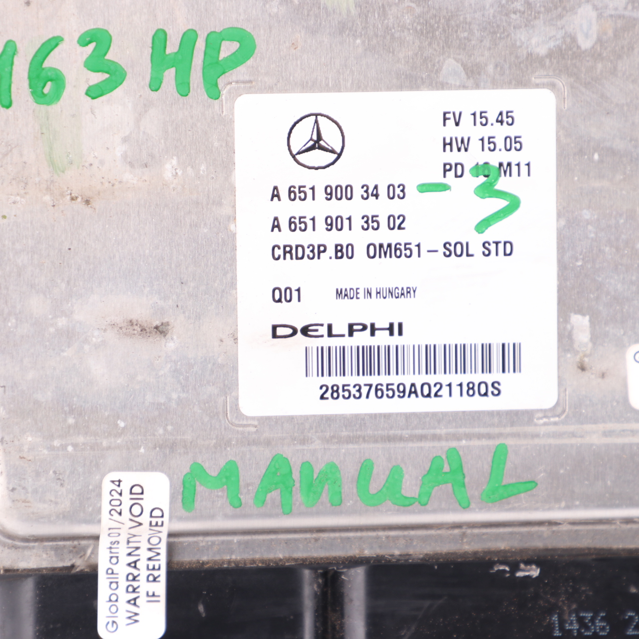 Mercedes Sprinter W906 OM651.955 163HP Motoreinheit Modul ECU A6519003403 Manual