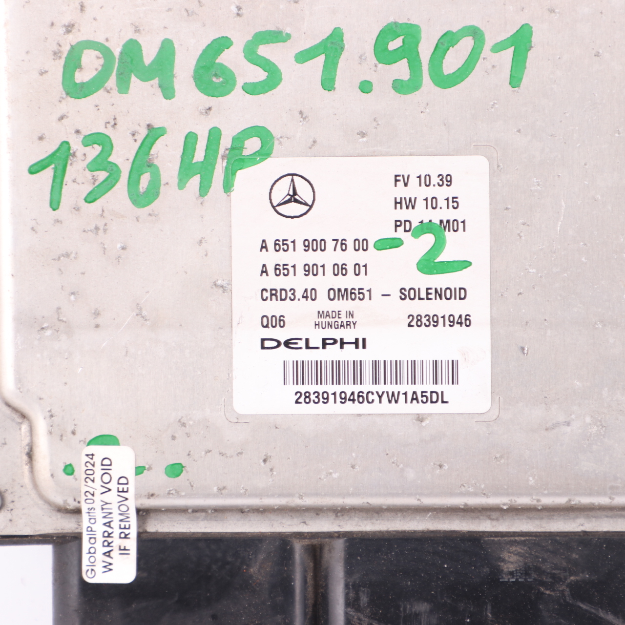 Mercedes W176 A200 CDI BlueEFFICIENCY OM651.901 Motormodul ECU A6519007600