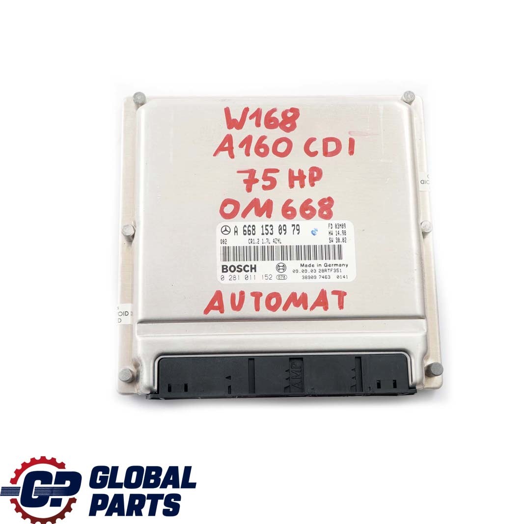 Mercedes-Benz W168 A 160 CDI OM668 Engine Control Module A6681530979 Automatic