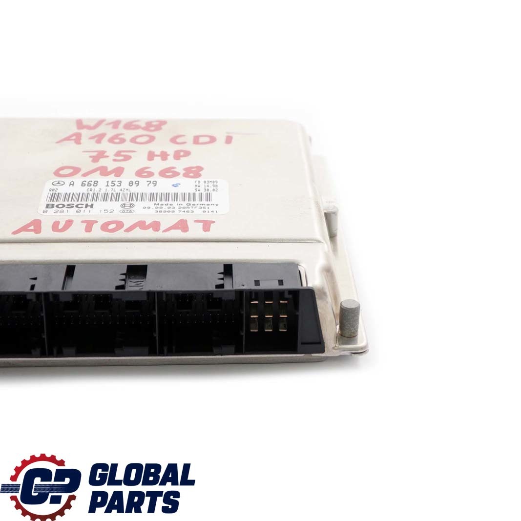 Mercedes-Benz W168 A 160 CDI OM668 Engine Control Module A6681530979 Automatic