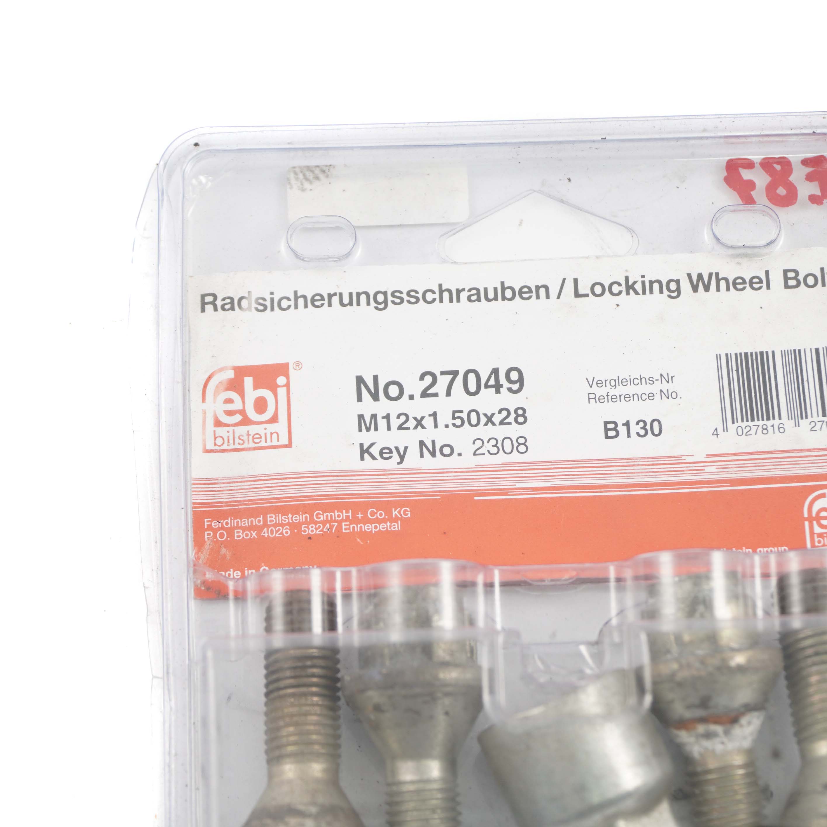 BMW 1 E87 Febi 27049 Radschraubensicherung Radschrauben Set M12x1.5x28