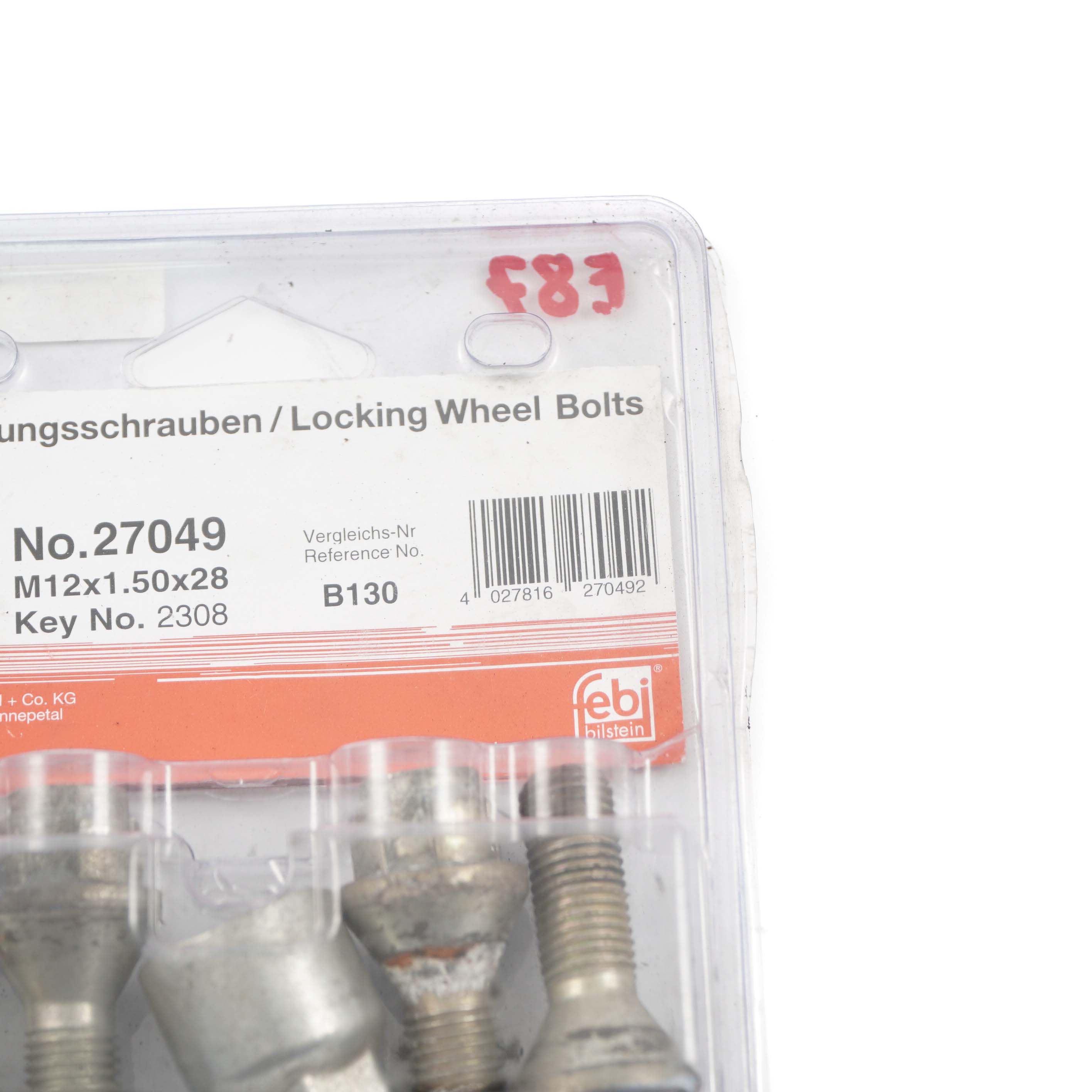 BMW 1 E87 Febi 27049 Radschraubensicherung Radschrauben Set M12x1.5x28