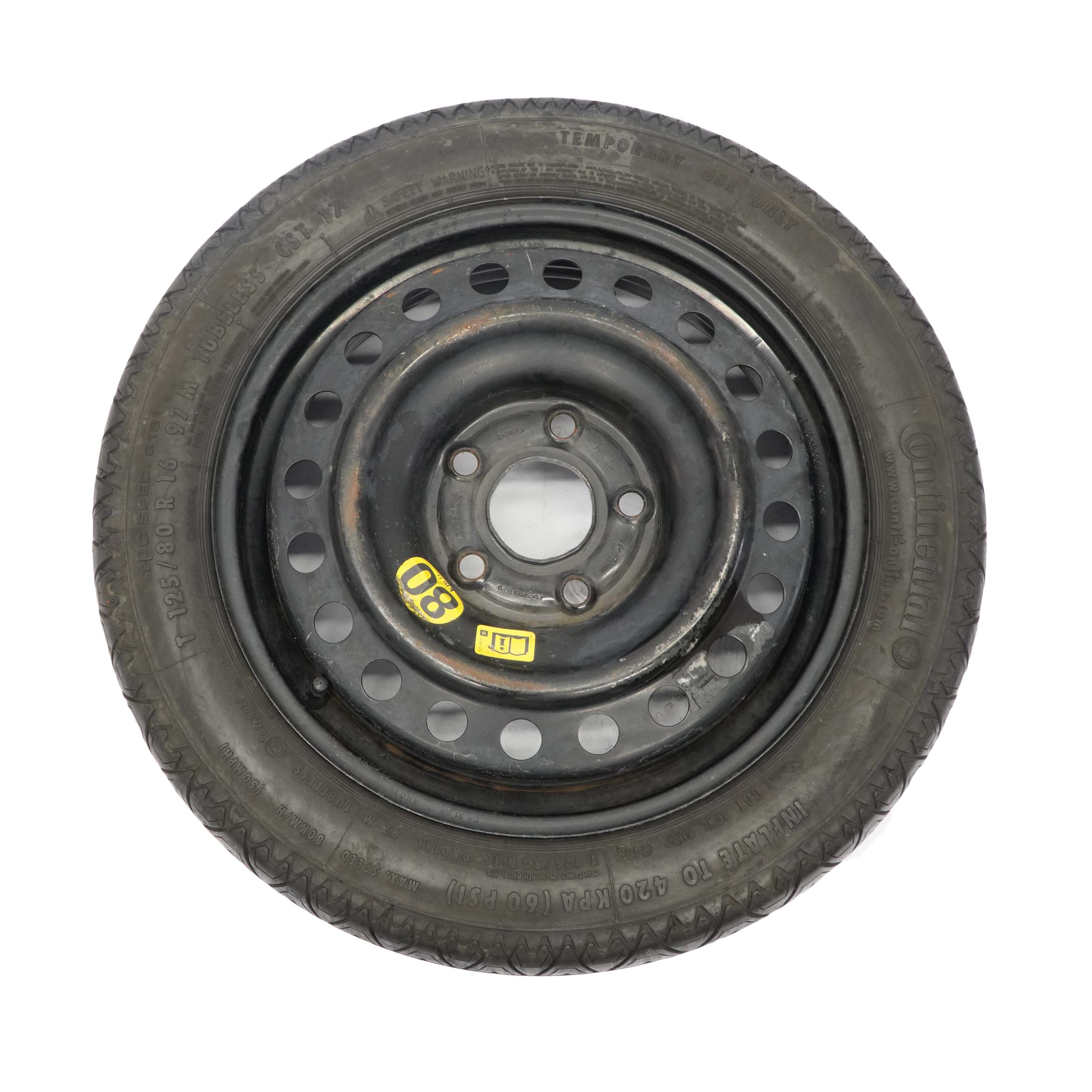 GM General Motors Spare Wheel Steel 16" 4J ET:41 Tyre R16 125/80 Continental