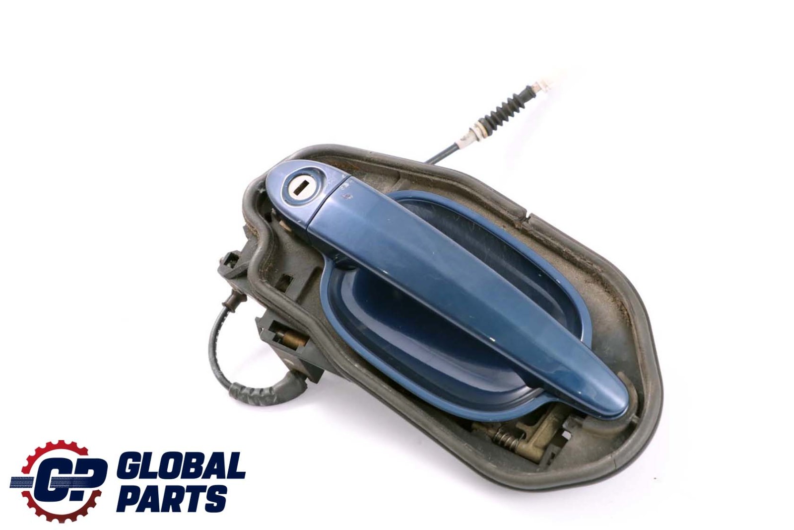 BMW 5 Series E60 E61 Outside Door Handle Rear Left N/S Mysticblau Blue