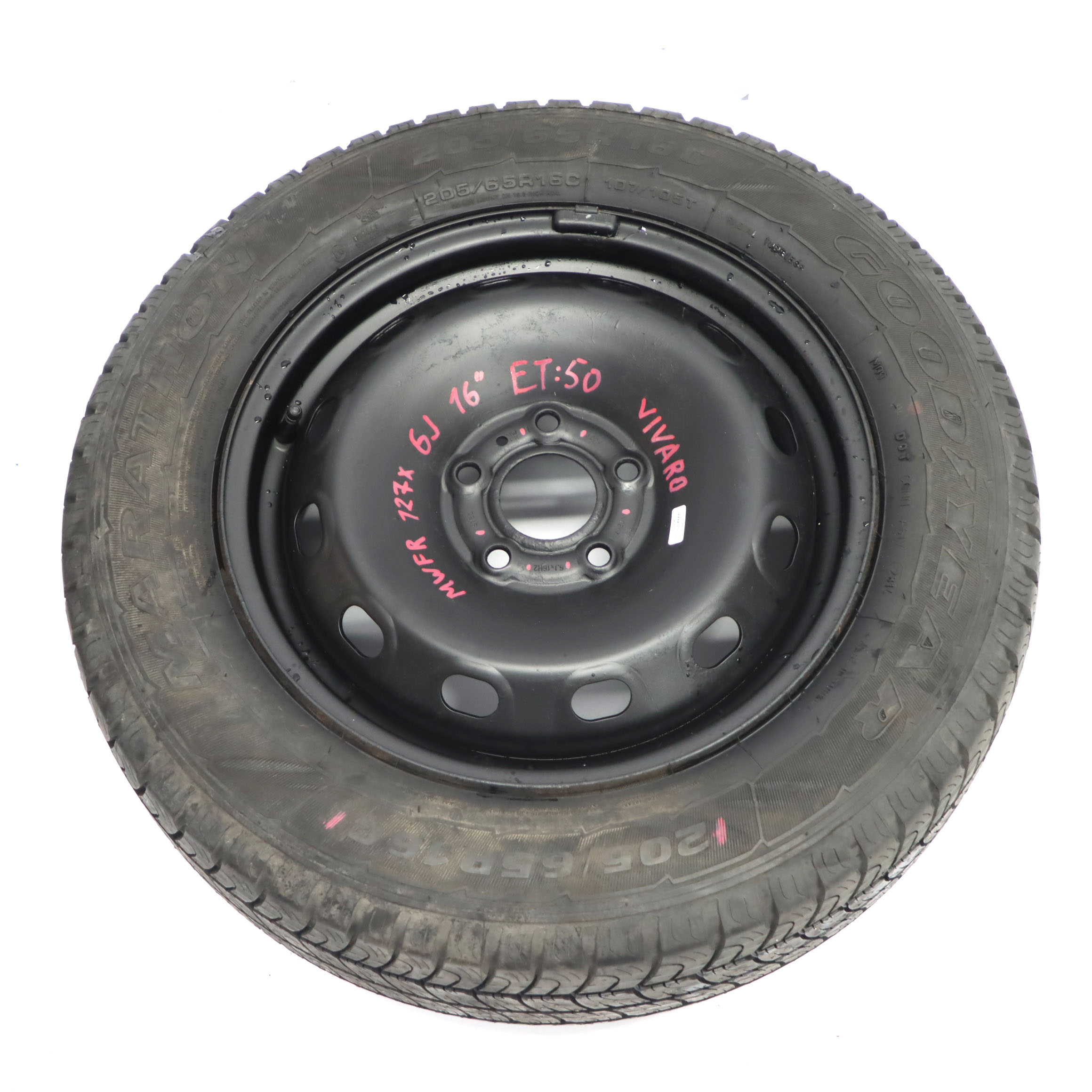 Renault Trafic Vivaro Black Steel Wheel Rim MWFR 127X 16" ET:50 6J 205/65