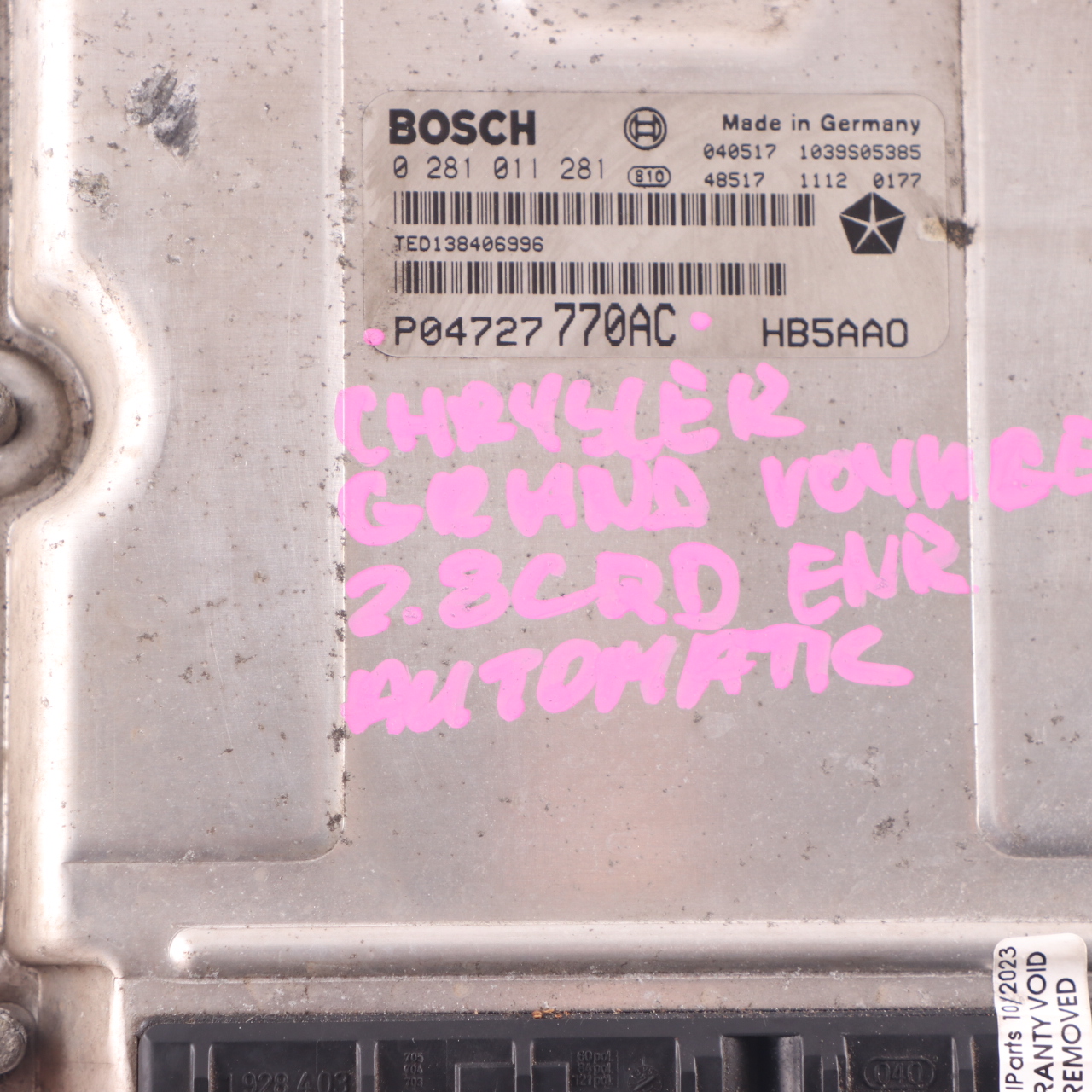 Chrysler Grand Voyager 2.8CRD Diesel 163HP Motoreinheit ECU P04727770AC Automati