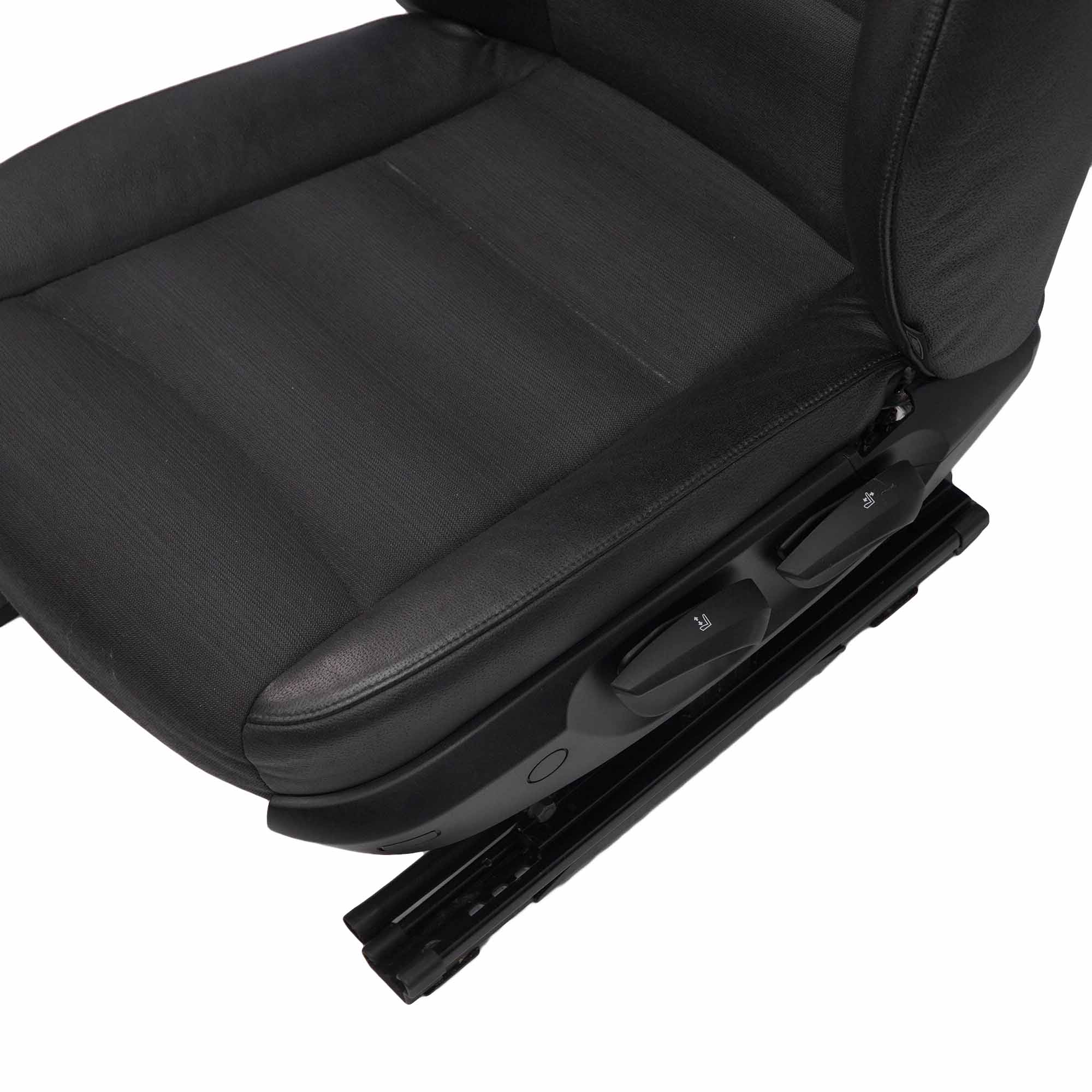 Vordersitz BMW E90 E91 Schwarz Leder / Stoff Citrus Interior Vorne Links