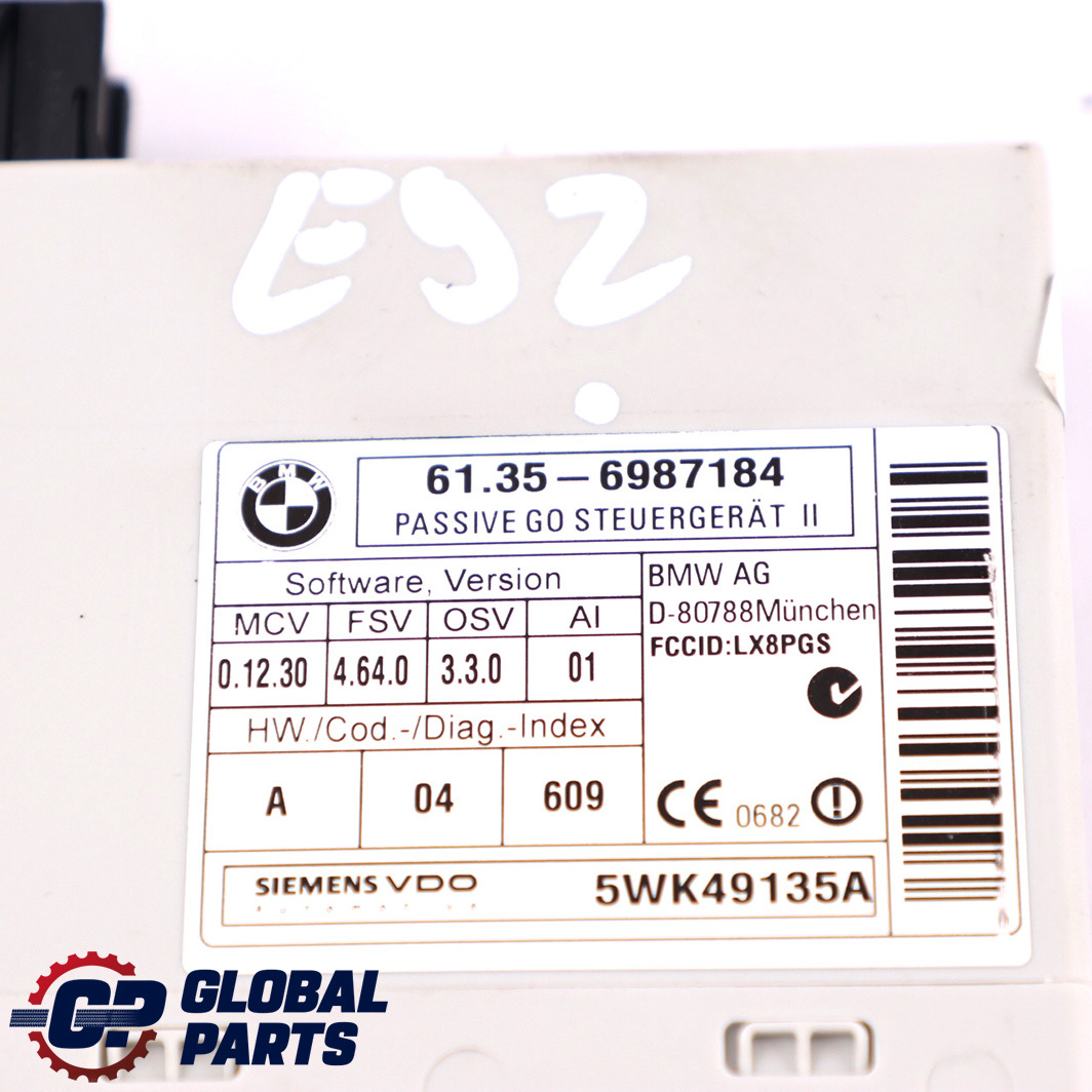 BMW E81 E87 E90 E92 Comfort Access Passiv Go Steuergerät Modul 6987184