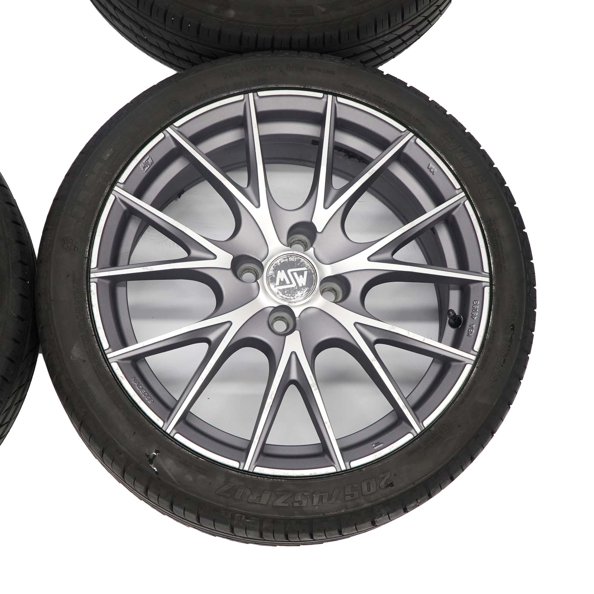 MINI Cooper R50 R56 Complete Set 4x Grey Wheels with Tyres 17" 7J OZ VIA