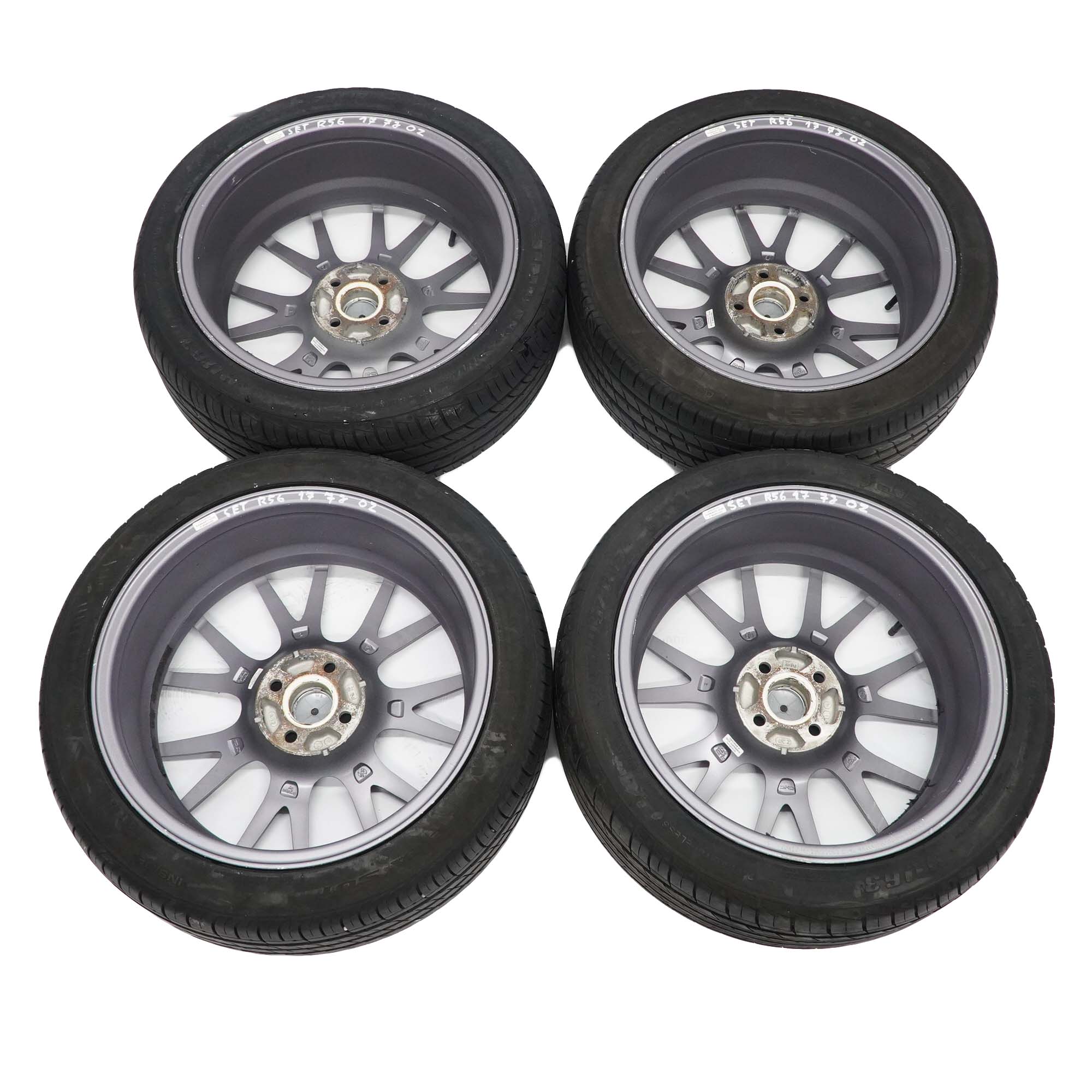 MINI Cooper R50 R56 Complete Set 4x Grey Wheels with Tyres 17" 7J OZ VIA