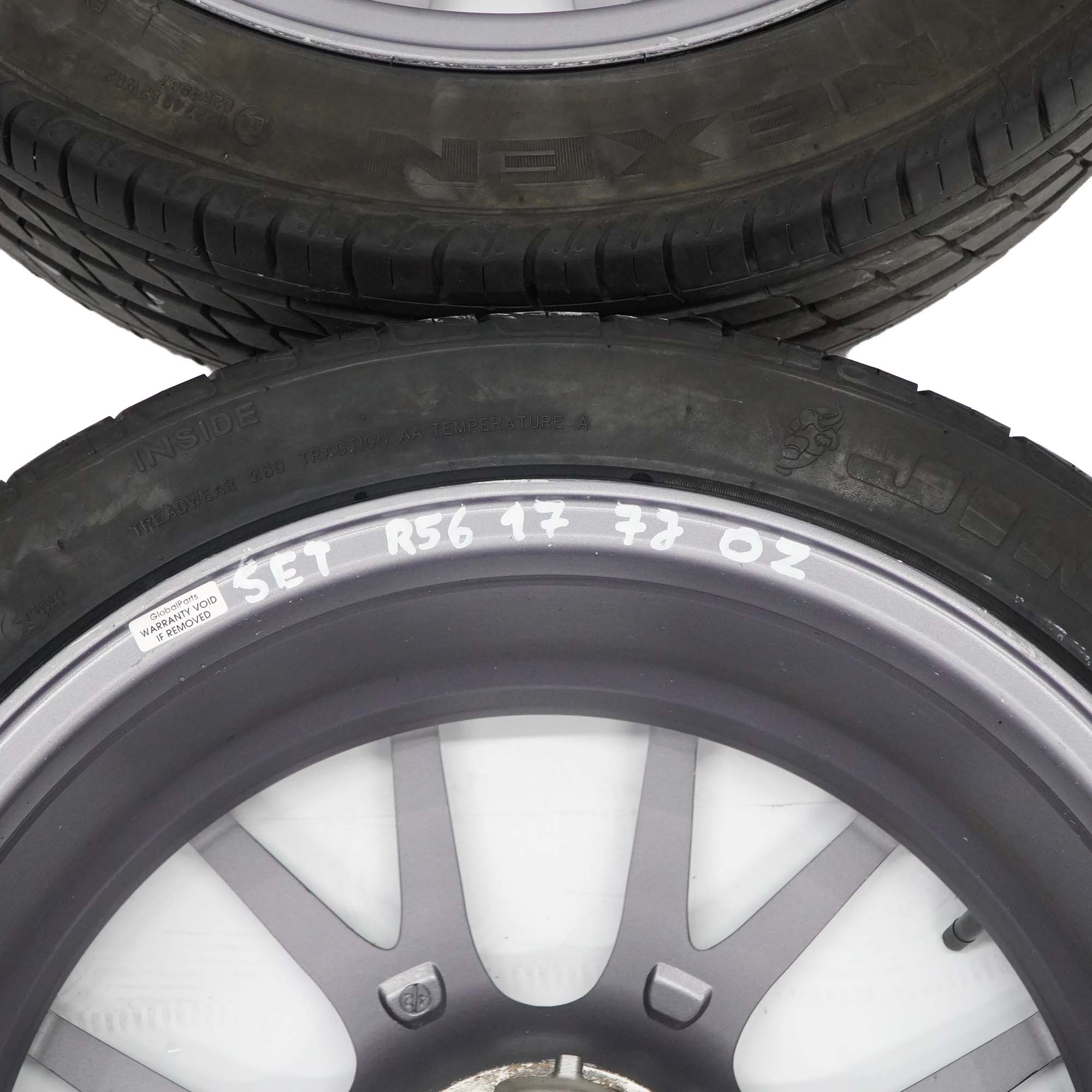 MINI Cooper R50 R56 Complete Set 4x Grey Wheels with Tyres 17" 7J OZ VIA