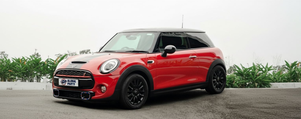 Mini Cooper S – czerwony hatchback, ujęcie 3/4; kontekst: porównanie używanych turbosprężarek N18 vs B48 dla „go-kart feeling”