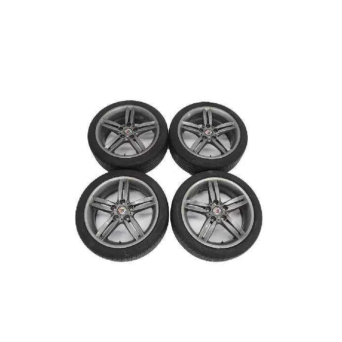 Complete car wheel assemblies ready for installation